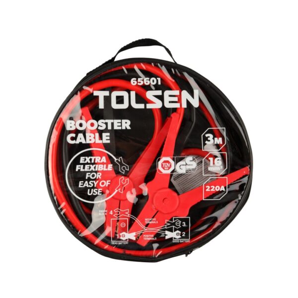Cable puente refuerzo bateria 16mm 2x3.0m - Tolsen 65601