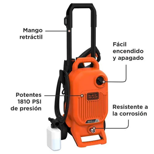 Hidrolavadora BLACK+DECKER BEPW1800T-AR 125 bar