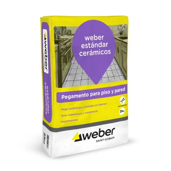 PEGAMENTO P/CERAMICOS ESTANDAR X 25 KG.  WEBER